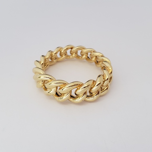 14K Yellow Gold Italy Braided Band Ring Size 7